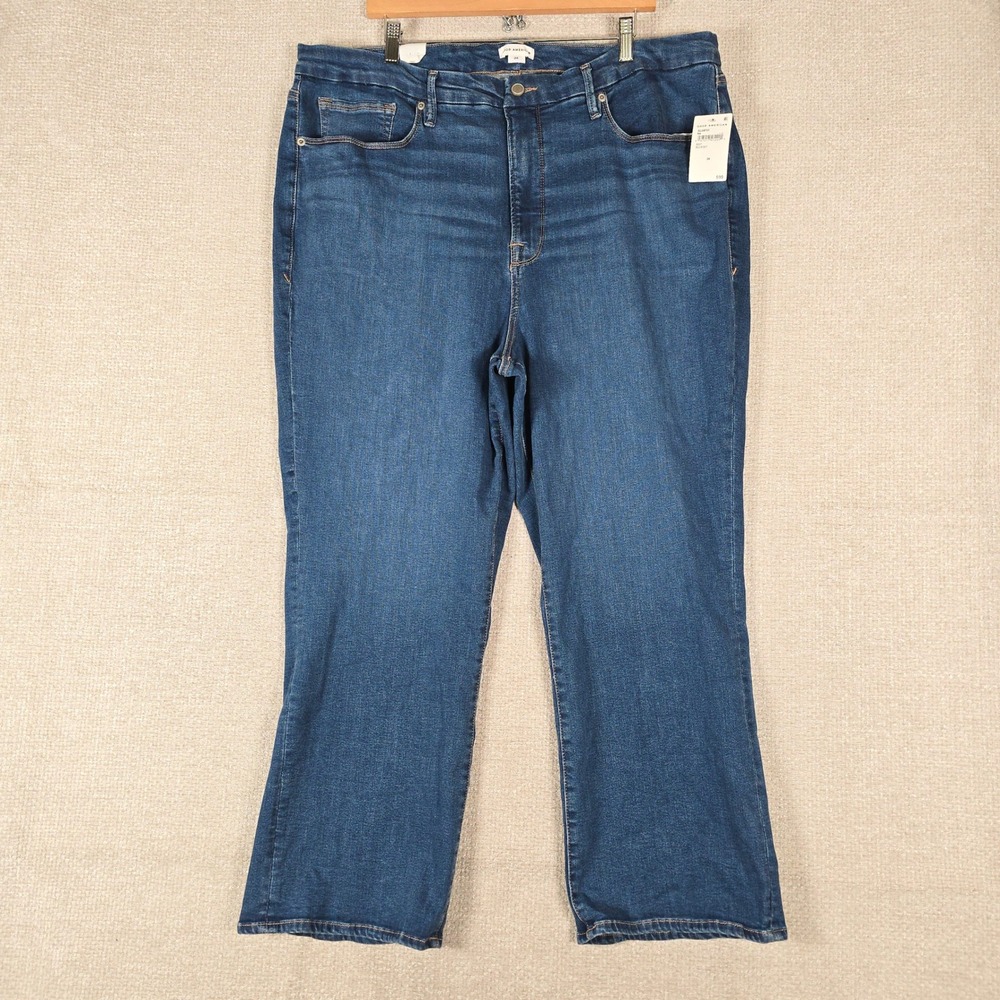 Good American Good Legs Straight Jeans Blue007 High Rise NWT Size‎ 24 GLS873T